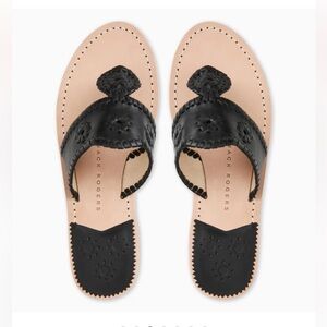 Jack Rogers Black Leather Original Jacks Sandal 9.5